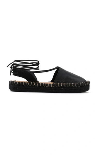 Shop Alohas Sandals Cristinas Leather Espadrilles In Black
