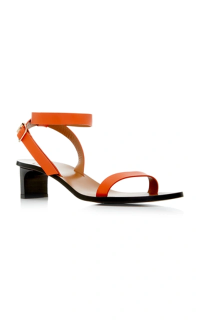 Shop Atp Atelier Cachi Leather Sandals In Orange