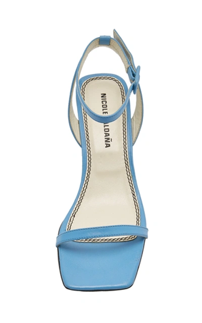 Shop Nicole Saldaã±a Alyssa Leather Sandals In Blue