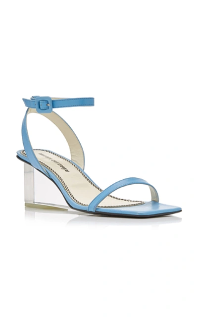 Shop Nicole Saldaã±a Alyssa Leather Sandals In Blue