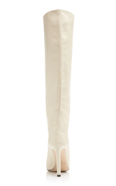 Shop Jimmy Choo Mavis Leather Knee Boots In White