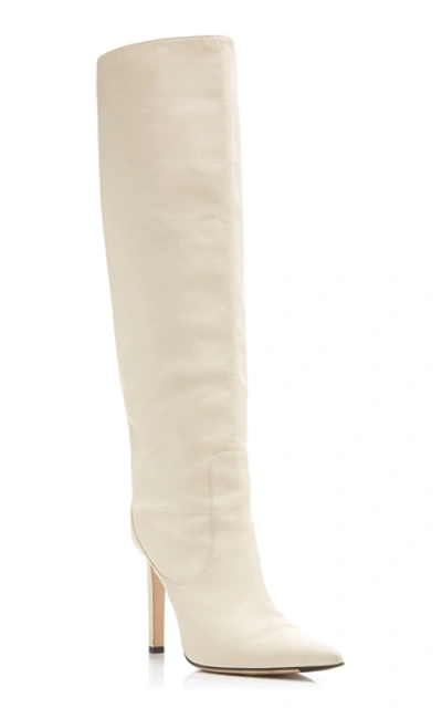 Shop Jimmy Choo Mavis Leather Knee Boots In White