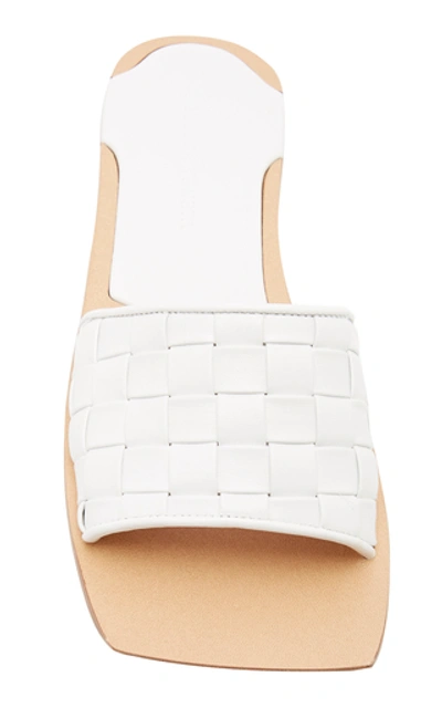 Shop Bottega Veneta Stuoia Leather Sandals In White