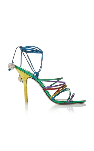 Shop Attico Eve Strappy Sandals In Multi