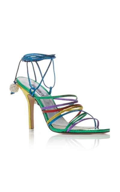 Shop Attico Eve Strappy Sandals In Multi