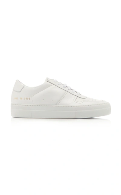 Shop Common Projects Women's Bball Leather Sneakers In White