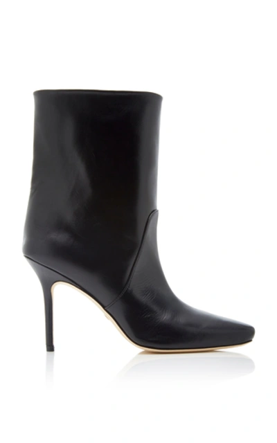 Shop Stuart Weitzman Ebb Leather Ankle Boots In Black