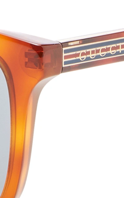 Shop Gucci Tortoiseshell Acetate Square-frame Sunglasses In Brown