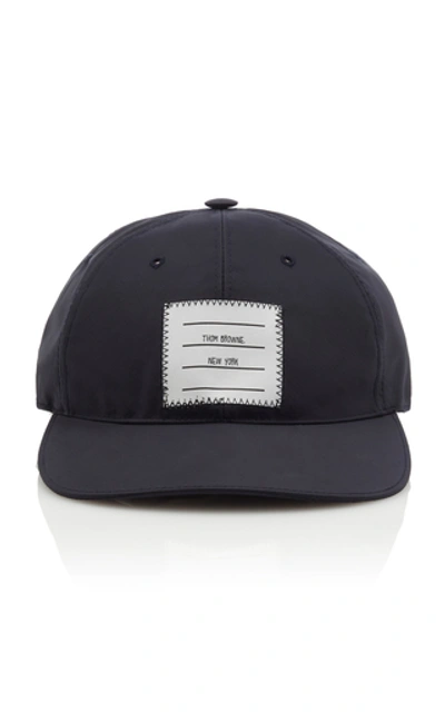 Shop Thom Browne Logo-patch Shell Baseball Cap In Navy