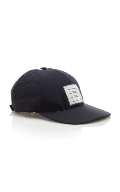 Shop Thom Browne Logo-patch Shell Baseball Cap In Navy