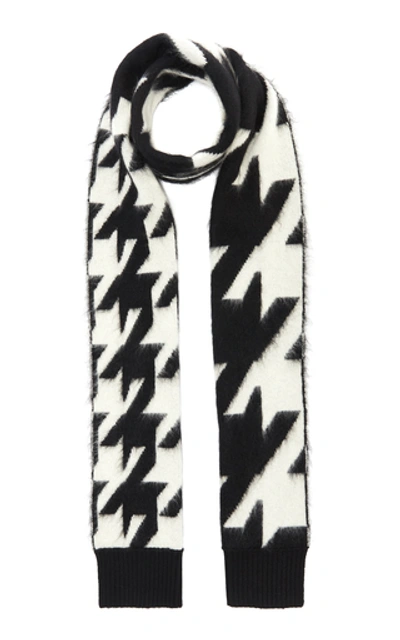 Shop Alexander Mcqueen Houndstooth Scarf In Black