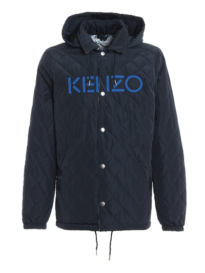 Shop Kenzo World Reversible Padded Coat In Blue