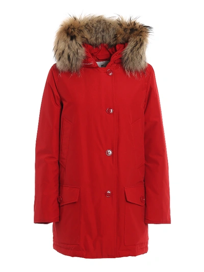 Shop Woolrich Arctic Parka Df Padded Coat In Red