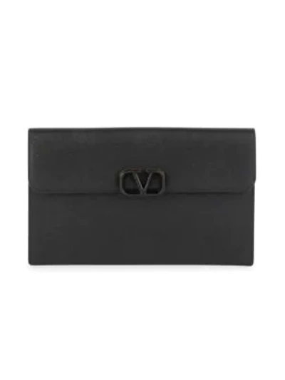 Shop Valentino Garavani Large Vsling Leather Pouch In Black