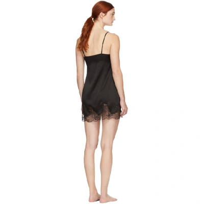 Shop Fleur Of England Black Silk Signature Babydoll Slip Dress