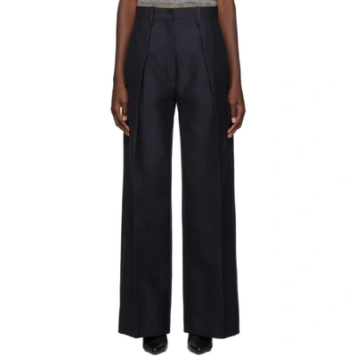 Shop Jacquemus Navy Le Pantalon Carini Trousers