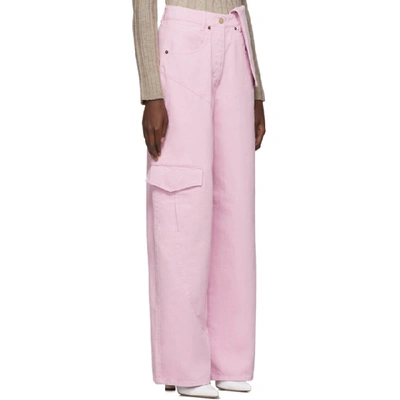 Shop Jacquemus Pink Le Jean De Nimes Jeans