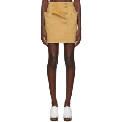 Shop Jacquemus Brown La Jupe De Nimes Miniskirt In Sand