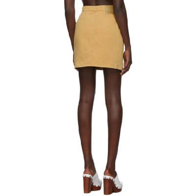 Shop Jacquemus Brown La Jupe De Nimes Miniskirt In Sand