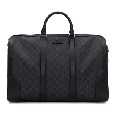 Shop Gucci Black Soft Gg Supreme Night Courrier Carry-on Duffle Bag In 8850 Black