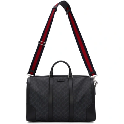 Shop Gucci Black Soft Gg Supreme Night Courrier Carry-on Duffle Bag In 8850 Black