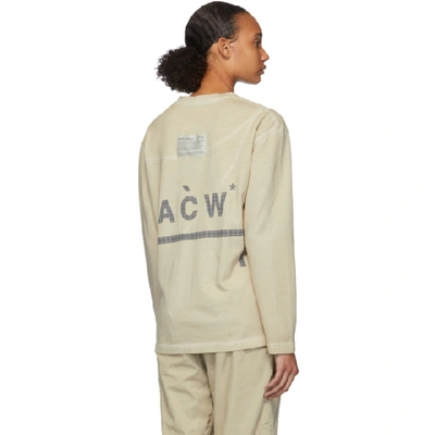 Shop A-cold-wall* Taupe Core Mesh Logo Long Sleeve T-shirt