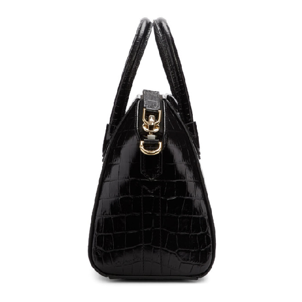 Givenchy Mini Antigona Croc Embossed Calfskin Leather Satchel In 001 Black | ModeSens