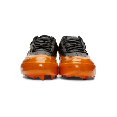 Shop 424 Black And Orange Dipped Sneakers In Blk/burntor
