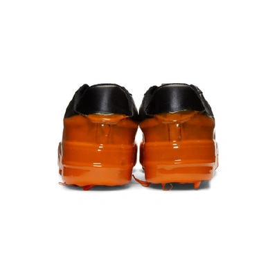 Shop 424 Black And Orange Dipped Sneakers In Blk/burntor