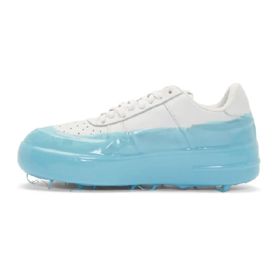 Shop 424 Off-white And Blue Dipped Sneakers In Offwhtblue
