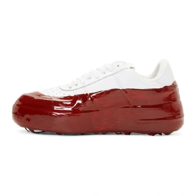 Shop 424 Ssense Exclusive Off-white & Red Dipped Sneakers In Wht/red