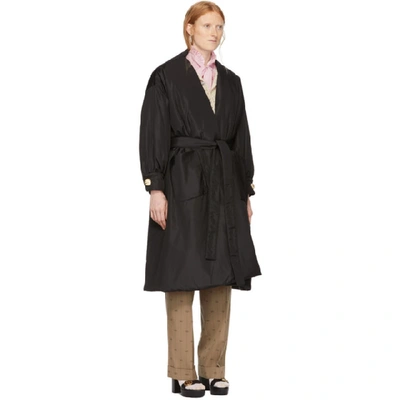 Shop Gucci Black Silk Oversized Taffeta Coat In 1043 Black