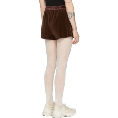 Shop Gucci Brown Chenille Drawstring Shorts In 2028 Brown