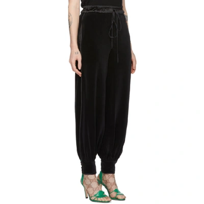 Shop Gucci Black Chenille Jogging Lounge Pants In 1000 Black