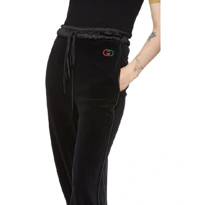 Shop Gucci Black Chenille Jogging Lounge Pants In 1000 Black