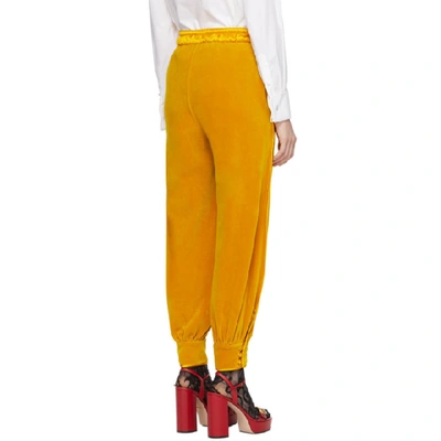 Shop Gucci Yellow Chenille Jogging Lounge Pants In 7325 Yellow