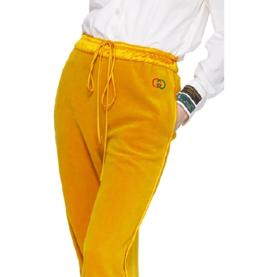Shop Gucci Yellow Chenille Jogging Lounge Pants In 7325 Yellow