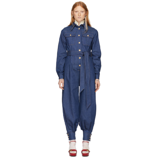 denim belted jumpsuit
