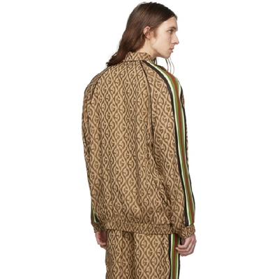 Gucci Men's Rhombus-print Twill Track Jacket In 2100 Brwnmu