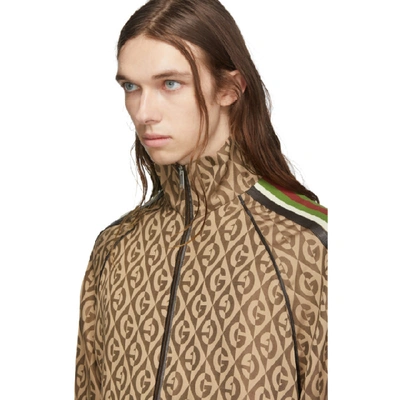 Shop Gucci Brown G Rhombus Track Jacket In 2100 Brwnmu