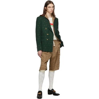 Gucci Men's Rhombus-print Twill Track Jacket In 2100 Brwnmu