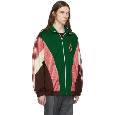 Shop Gucci Green G Rhombus Patch Zip Jacket In 3103 Yardli