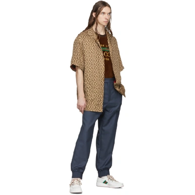 Shop Gucci Brown G Rhombus Shirt In 2668 Camel/