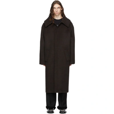 Shop Balenciaga Brown Incognito Runway Car Coat In 2135brown