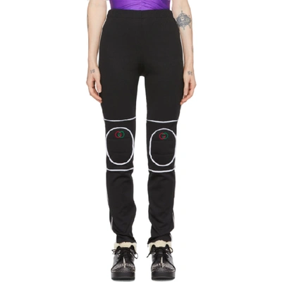 Shop Gucci Black Knee Pad Leggings