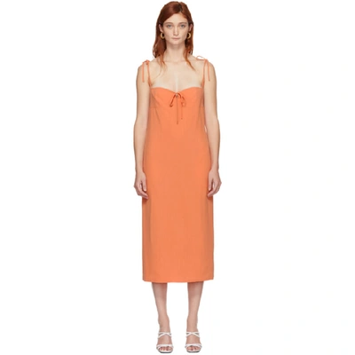 Shop Maryam Nassir Zadeh Orange Serpentine Suiting Dress In 683 Papaya