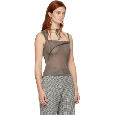 Shop Maryam Nassir Zadeh Taupe Knit Ivo Tank Top In 654 Taupe