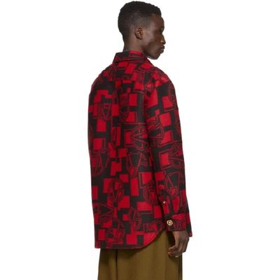 Shop Versace Red Gv Shirt Jacket In A418 Rosner