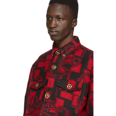 Shop Versace Red Gv Shirt Jacket In A418 Rosner