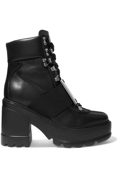 Shop Roger Vivier Utility Embellished Leather Ankle Boots In Black